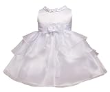 Kid Collectionベビー女子用フリル付き階層型ドレス カラー: ホワイト