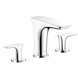 Hansgrohe 15440401 PuraVida Trim with 3 Hole Roman Tub set, White/Chrome [並行輸入品]