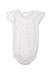 フェザー赤ちゃん女の子服ピマコットン半袖Ruched Sunsuitバブルボディスーツ 12-18 months ホワイト