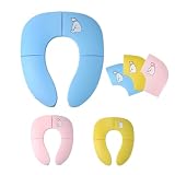 ∞Hachi 子供用補助便座 (ブルー) 折りたたみ トイトレ 携帯 おまる トイレ トイレトレーニング 持ち運び 便座 幼児 かわいい 子供 トイレ 子供用トイレ キッズ用トイレ トイレシート