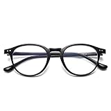 [Dollger] ブルーライトカット メガネ 伊達メガネ 度なし 超軽量 UVカット 紫外線カット ブルーライトカット眼鏡 丸メガネ ラウンド ボストン型 小顔効果 おしゃれ ファッション レディース メンズ ブラック