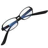 [ベルキューナ] 老眼鏡 おしゃれ メンズ レディース 首かけ ブルーライトカット ウェリントン かかるん 軽い 度付き (度数＋1.50, マットブラック)