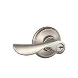 Schlage f51chp619サテンニッケルFシリーズシャンパンKeyed EntranceパニックProofドアレバーセット
