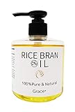 Grace+ ライスブランオイル300ml (米ぬか油 米油 ライスオイル) ベースオイル マッサージオイル ボディケアに最適なオイルです100%ピュア ライスブランオイル - 低刺激で敏感肌にも