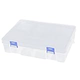 uxcell　電子部品ケース　パーツボックス　長方形　プラスチック　収納ボックスケース　デュアルボタン留め　二重層　宝石類ネジ用
