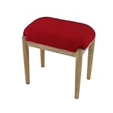 木製スツール 【玄関イス・来客いす】 (L レッド)