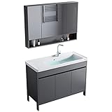 洗面台 洗面ボール 陶器製 大容量 自立型 洗面シンク 温水および冷水の蛇口付き 手洗いボウル排水付き アウトドア工場/業務用家庭用 バルコニー、庭、シンクガーデンシングルボウルシンク洗面所 置き場付 (色 : Set, Size : 60*40cm/23.6*15.7in)