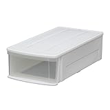 アイリスオーヤマ 収納ボックス チェストI 幅37.6×奥行74×高さ21.2cm ホワイト/クリア L