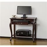 コモ コンピューターデスク 猫足アンティーク調ブラウン【組立】