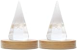 【小網神社】 神塩使用 盛り塩 交換不要 水晶入り シトリン 2個セット 高さ約5.2cm×直径約2.3cm(底面) 日本製 オルゴナイト 風水 縁起モチーフ 玄関 トイレ 神棚 おしゃれ 木製台座付き