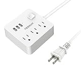 延長コード USB付き マルチタップ スイッチ TESSAN 3個AC口 3USBポート usb コンセント テーブルタップ 1.5m たこ