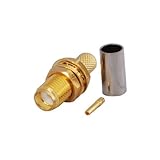 Eightwood SMA Female Bulkhead Crimp RF Connector for RG58 RG400 RG142 (pack of 10) [並行輸入品]