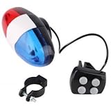 Zhaozhe　自転車用4音警告ベル 電子ホーン LEDライト付き 大音量「バッテリー付きません」