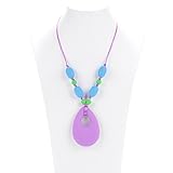AmBaby Teething Necklace - Baby Beads - Baby Teether Toy - BPA Free Food Grade Silicon (Violet Fanta