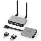 ifconst ワイヤレス hdmi 送受信機セット hdmi 無線化 トランスミッター レシーバー hdmi 無線 ワイヤレス 設定不要/WiFi不要 30m無線伝送 1080PフルHD 2.4G/5GHz 音画同期 超低遅延 mini HDMI/Micro HDMI変換端子付属 パソコン/タブレット/液晶ディスプレイ/テレビ/プロジェクター/モニター用