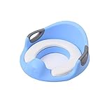 HOROLAS 子供用 補助便座 幼児用便座 子どもトイレ ベビー補助便座 女の子 男の子 トイレトレーニング可能 滑り止め 柔らかいクッション付 持ち手が握りやすい (3~8歳児向け) (青)