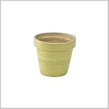 ナチュラル カラフル ポット プランター バンブー スタッキング ガーデン 雑貨 SPIN BAMBOO POT SサイズYELLOW
