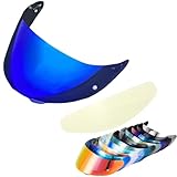 Wayocfei agv K1 シールド,【適合：K1 S/K3 SV/K5 S/K5】ヘルメット・バイザー 紫外線 吸収 バイク用 ヘルメットアフターマーケット交換 (ブルースライス+Film-1)