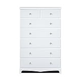 アルファタカバ 姫系チェストシリーズ キラーズ 75cm幅6段 ホワイト 取っ手クリスタルクリア