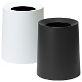 イデアコ ゴミ袋が隠せるゴミ箱 チューブラー オム TUBELOR HOMME 2個セット ごみ箱 ダストボックス (リッチホワイト×ブラック)