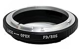 NinoLite FD-EOS アダプター、キヤノンFDマウントレンズ を キャノンEOS EFカメラボディーに付ける為のアダプター 黒