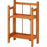 フリーラック 2段 浅型 ブラウン 商品コード：32616 不二貿易