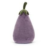 Jellycat Vivacious 野菜ナスのぬいぐるみ 15.5インチ | 野菜ぬいぐるみ | 素晴らしいギフトアイデア