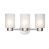 Westinghouse 6227900 Sylvestre Three-Light Interior Wall Fixture, Brushed Nickel Finish with Frosted