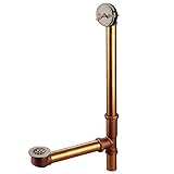Kingston Brass DTL1208 Made To Match Trip Lever Waste and Overflow with Grid, 23-1/4-Inch, Satin Nic