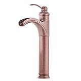 Greenspring Waterfallシンク蛇口アンティーク真鍮ブロンズシングルハンドルレバー穴銅