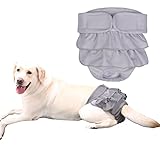 KUVEELA PET 犬用マナーパンツ 犬用 メス サニタリーパンツ 犬用パンツ 雌 犬用生理パンツ 犬用オムツカバー 女の子 メス 発情期用 通気性 吸水性良い 再利用可能（グレー LL）