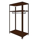 ハンガーラック HR8045-180 幅80×奥行45×高さ180cm 3段 ブラウン 40㎏/段