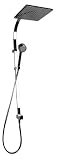 Aquabrass 12935bnつや消しニッケル正方形シャワー列withインライン切替弁Waterway、マルチ関数Handshower、正方形Rainshowerヘッド12935