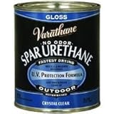 Rust-Oleum Varathane 250041H 1-Quart Classic Clear Water Based Outdoor Spar Urethane, Gloss Finish [