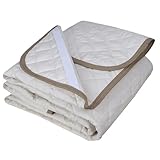 ガーゼ 敷きパッド 日本製 和晒しガーゼ綿100％ 脱脂綿 オールシーズン 【医療用 脱脂綿わた使用】 【吸汗 速乾】 【ふんわり やわらかな肌ざわり】 丸洗いOK ウォッシャブル (生成り, シングル)