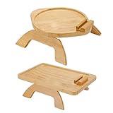 カウチアームテーブル 2 個 - ソファアームテーブル カウチカップトレイ パイン材ソファアームトレイ ポータブルカウチカップホルダー |ポ