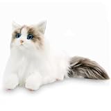 猫 リアル ぬいぐるみ 本物そっくり 猫のぬいぐるみ ねこ ネコ ふわふわ インテリア ネコ好き 長毛 白 人形 ドール 置物 高齢者 ペットロス 持ち運び(ホワイト)