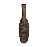 Yosemite Home Decor YCERA-C497-3 Ceramic Bottle Neck Vase, Large, Brown Finish [並行輸入品]