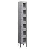 Assembledシースルー6つ階層1ワイドロッカーカラー:グレー、サイズ: 78 " H x 12 " W x 18 " D