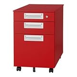 Garage スチール製カラーワゴン 3段 カラーマルシェ SH-046SC-3 トマトレッド