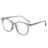 [FEISEDY] ブルーライトカットメガネ 伊達メガネ 大きめ TR90フレーム レディーズ 度なし 軽量 pcメガネ パソコン用 おしゃれ スクエア ウェリントン型 メンズ ケース付き B1266