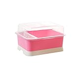 GYP カバー食器棚ディッシュラック食器収納ボックス付きのキッチンドレンラックボウルシェルフ ( 色 : ピンク ぴんく )