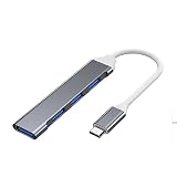 Type-cハブ拡張マルチポート、 USB3.0/2.0USB MacBook/iMac/Surface Pro 等 ノートPC 他対応 Type C アダプタ拡張軽量 在宅勤務（グレー）