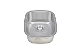 Wells Sinkware CMU1518-7 18-Gauge Single Bowl Undermount Kitchen Sink, Stainless Steel [並行輸入品]