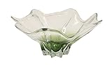 Benzara 58972ガラスクリアグリーンフルートボウル