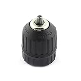 uxcell キーレスドリルチャック　先端テーパ　マウント3/8-24UNF　容量1-10mm　ブラック