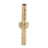 uxcell コネクター ホースコネクター 空気水軽油用 4mm 真鍮バーブホース継手 ストレート コネクター アダプター