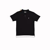 ファッションメンズベーシックコットンダブルステッチ半袖Tシャツ（ブラック）