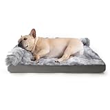 Peto-Raifu ペットクッション 犬ベッド ペットベッド ペットソファーベッド 洗える ふわふわ 犬寝床 防水 滑り止め 老犬介護 床ずれ 防止 通年使用 秋冬 中型犬 小型犬の多頭飼い チェックカットグレー 76*51*16cm