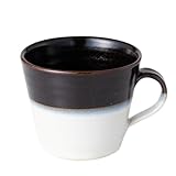 2toneマグカップ 330ml｜道祖土和田窯・益子焼の上質な手仕事（日本製）黒白/白黒 (黒糠 Kuro/Nuka)_電子レンジ対応/食洗機対応_シンプル_ブラック/ホワイト